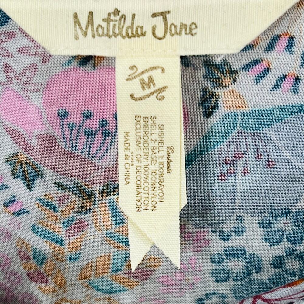 Matilda Jane Floral Peasant Tunic Lace Tassel Boho Prairie Blouse - Picture 8 of 10